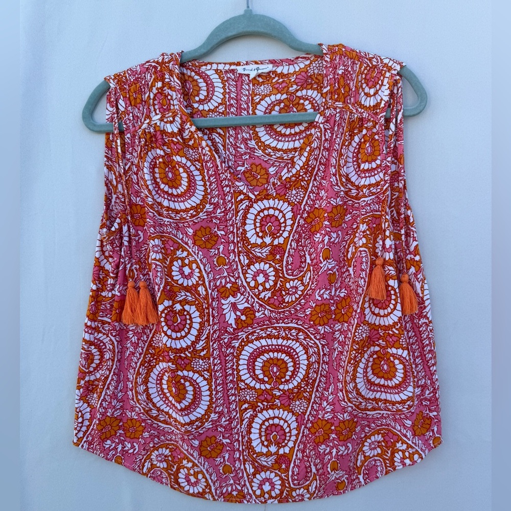 Grand & Greene Boho Paisley Tassel Tank Top Size M | Anthropologie Inspired - Picture 4 of 9